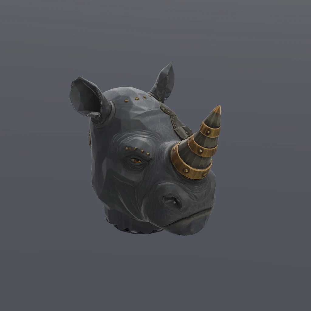 Armored Rhino Head