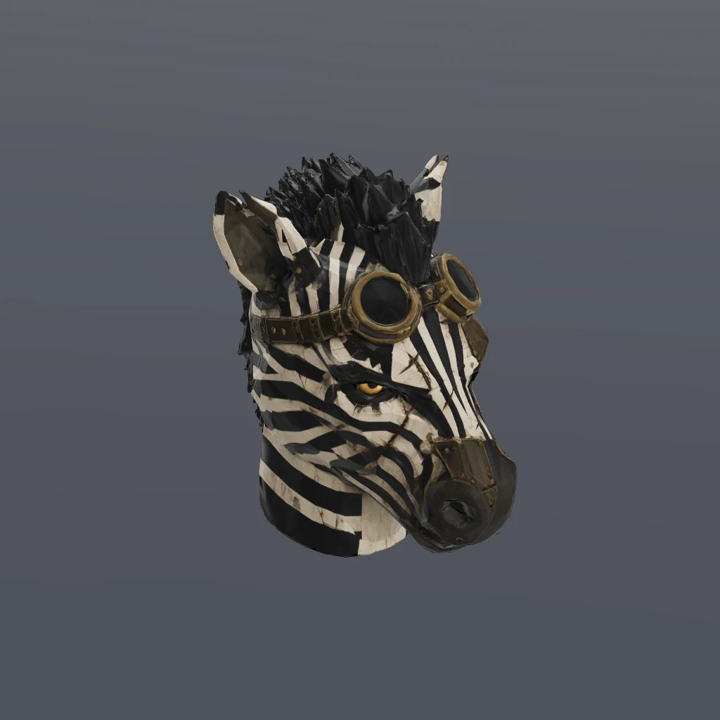 Goggled Zebra Head